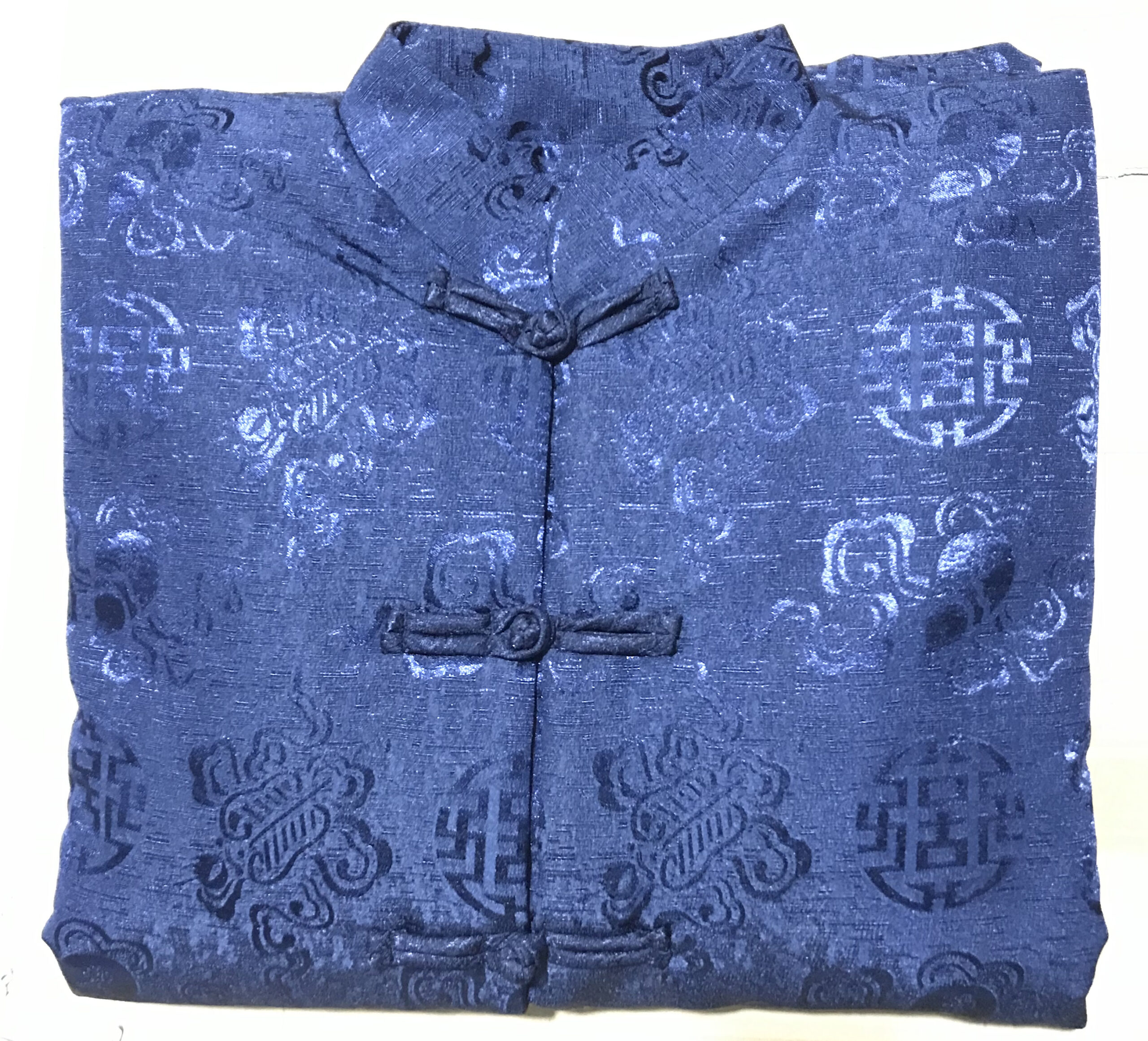 蓝色中式寿衣